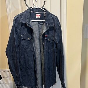 Wrangler Men's Dark Blue Denim Shirt Jacket